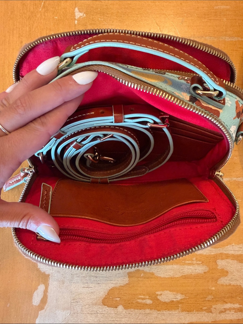Dooney & Bourke Small Pets Print Purse - Light Blue - Picture 7 of 9